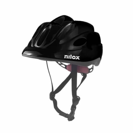 Casco bambino nero con luce led per monopattino e bici