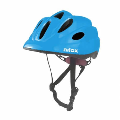 Casco bambino blu con luce led per monopattino e bici