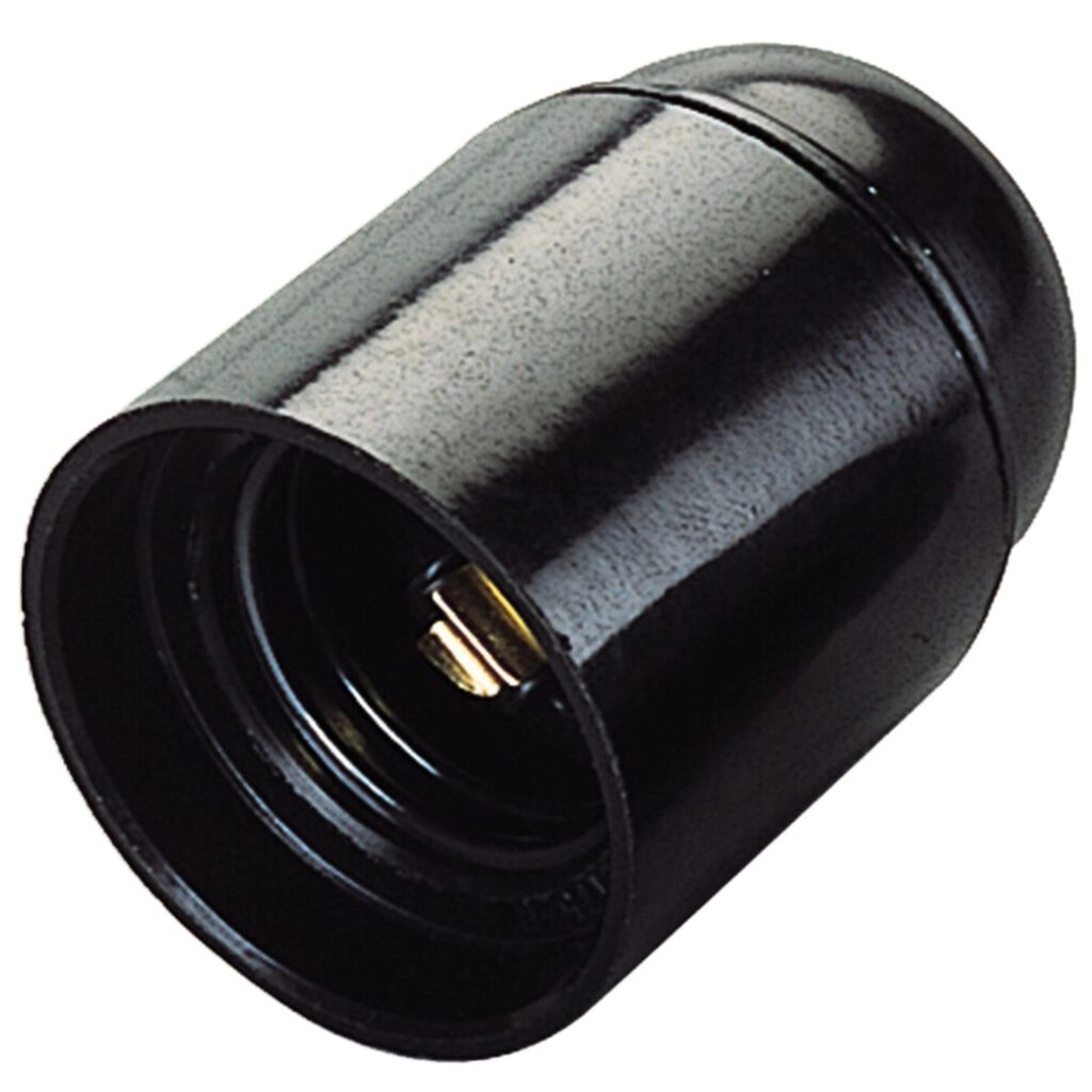 Portalampada e27 liscio nero
