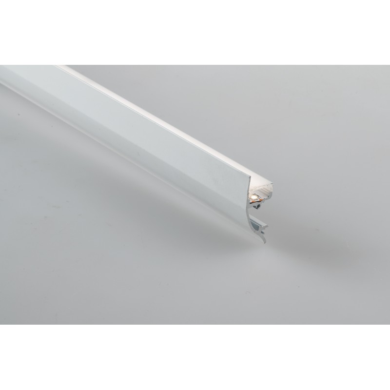 Profilo linea bianco diffusore opale con tappi e staffette inclusi 200x2x1,4cm